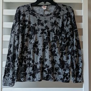 One Clothing Grey Floral Sweater - Size Medium